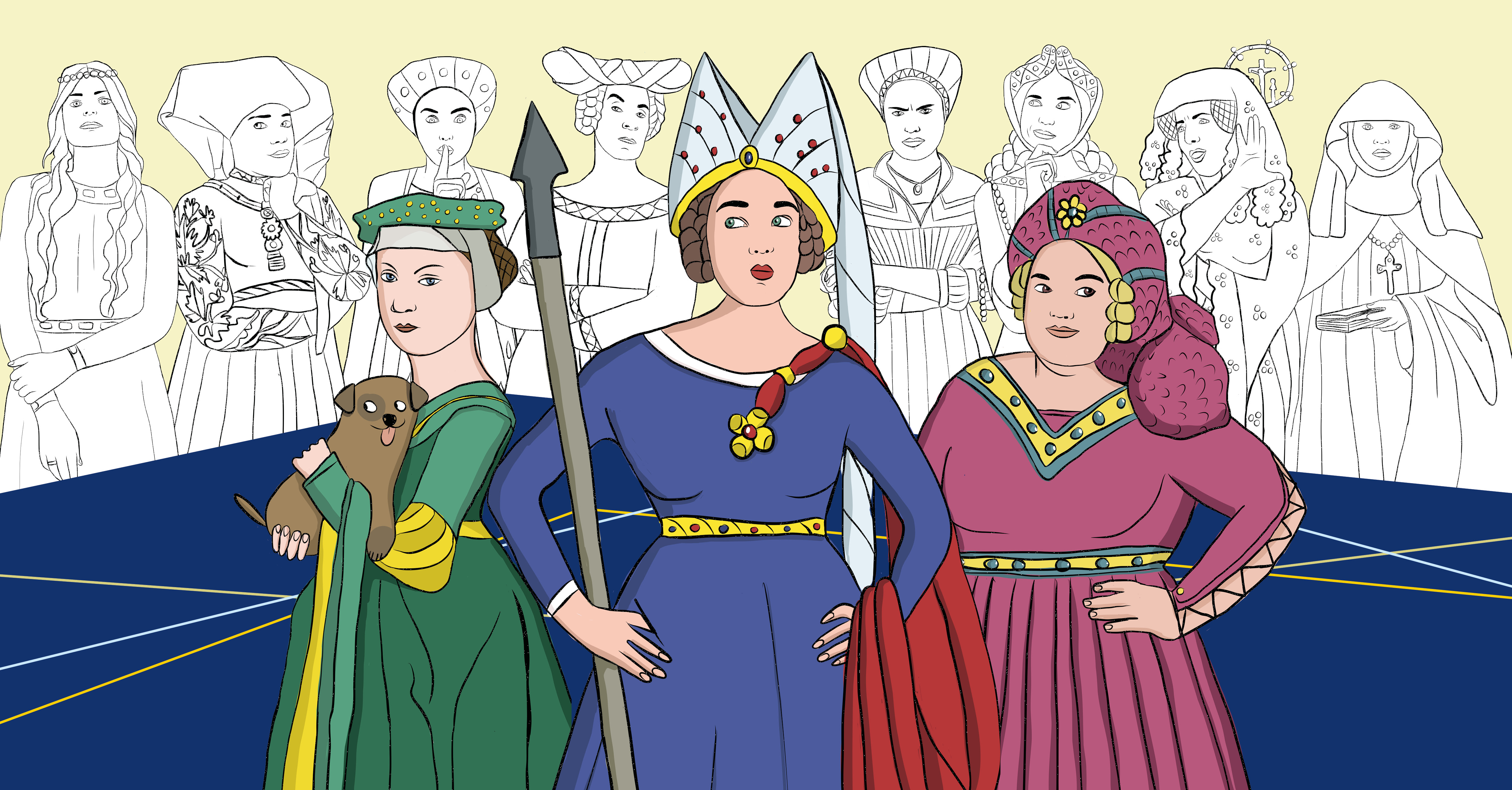Katharina von Braunschweig-Lüneburg, Katharina von Sachsen und Anna von Sachsen.