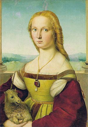 Raffaels "Dame mit dem Einhorn", Öl auf Holz, ca. 1506