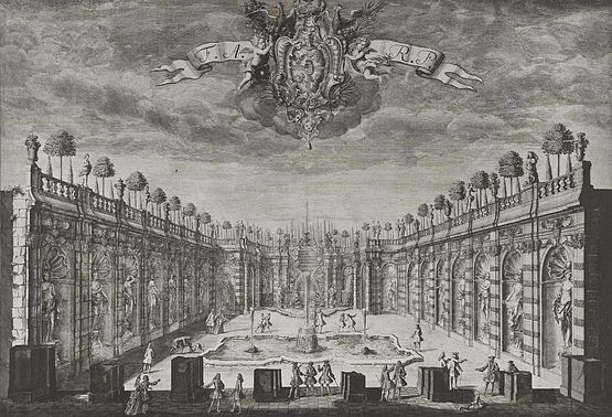 Nymphenbad im Dresdner Zwinger, um 1729, Grafische Reproduktion