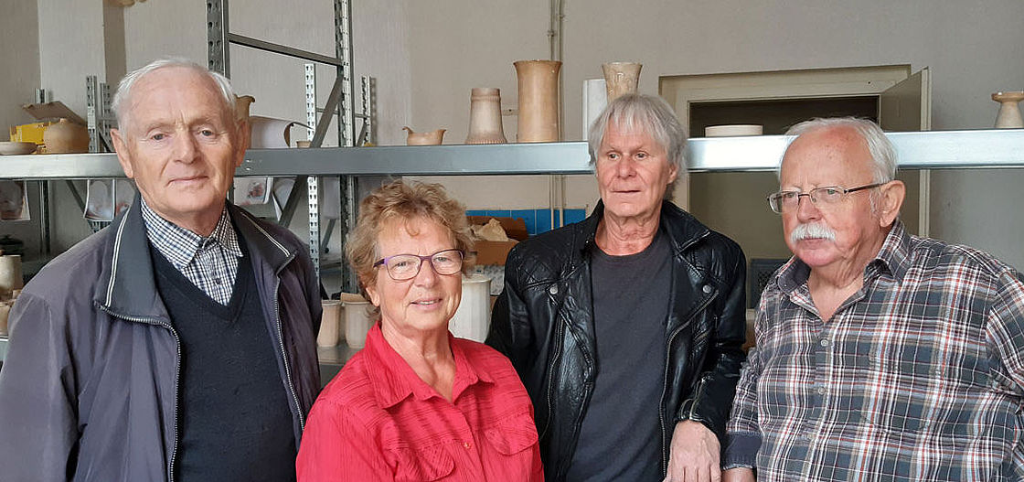 Reinhard Richter, Elke Röntsch, Hans Pikos und Gerhard Bitschnat im Sommer 2019