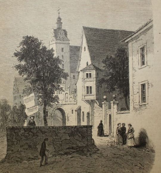 Das Schleinitzhaus mit dem Erker, Grafik von ca. 1850