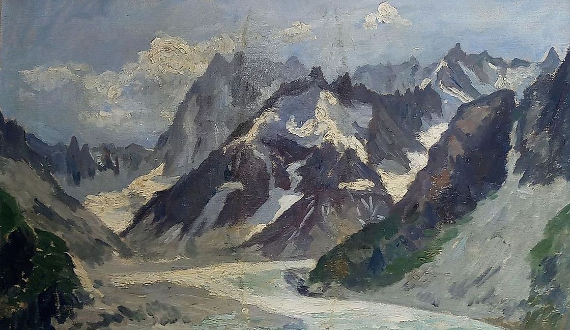 Mathilde von Sachsen, Mer de glace (Gletscher), 1913. Das Gemälde entstand auf der Reise in die Alpen.