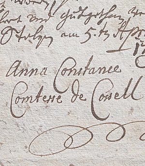 Unterschrift der Gräfin Cosel