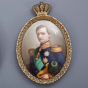 Porträtmedaillons König Johann und Amalie Auguste