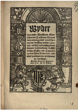 Titelblatt Wider den Eberschwein Luther
