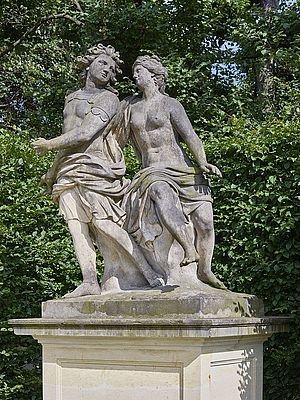 Die Liebenden Keyx und Alkyone als Skulpturen im Barockgarten Großsedlitz