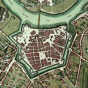 Kartenausschnitt von Dresden 1760